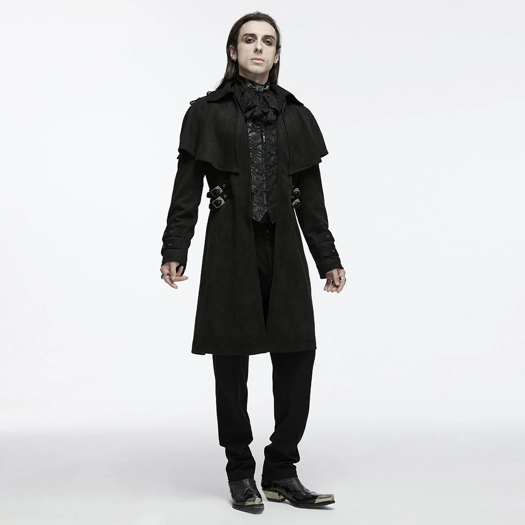 WY-1685ECM Gothic Coat Vintage Steampunk Long Trench Dark Aesthetic Jacket - Image 5