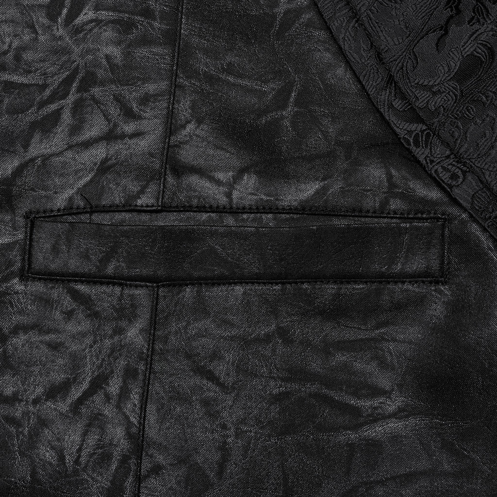 WY-1686MJM Ruffled Brocade Gothic Vest with Buttoned Front Detailing - Image 18