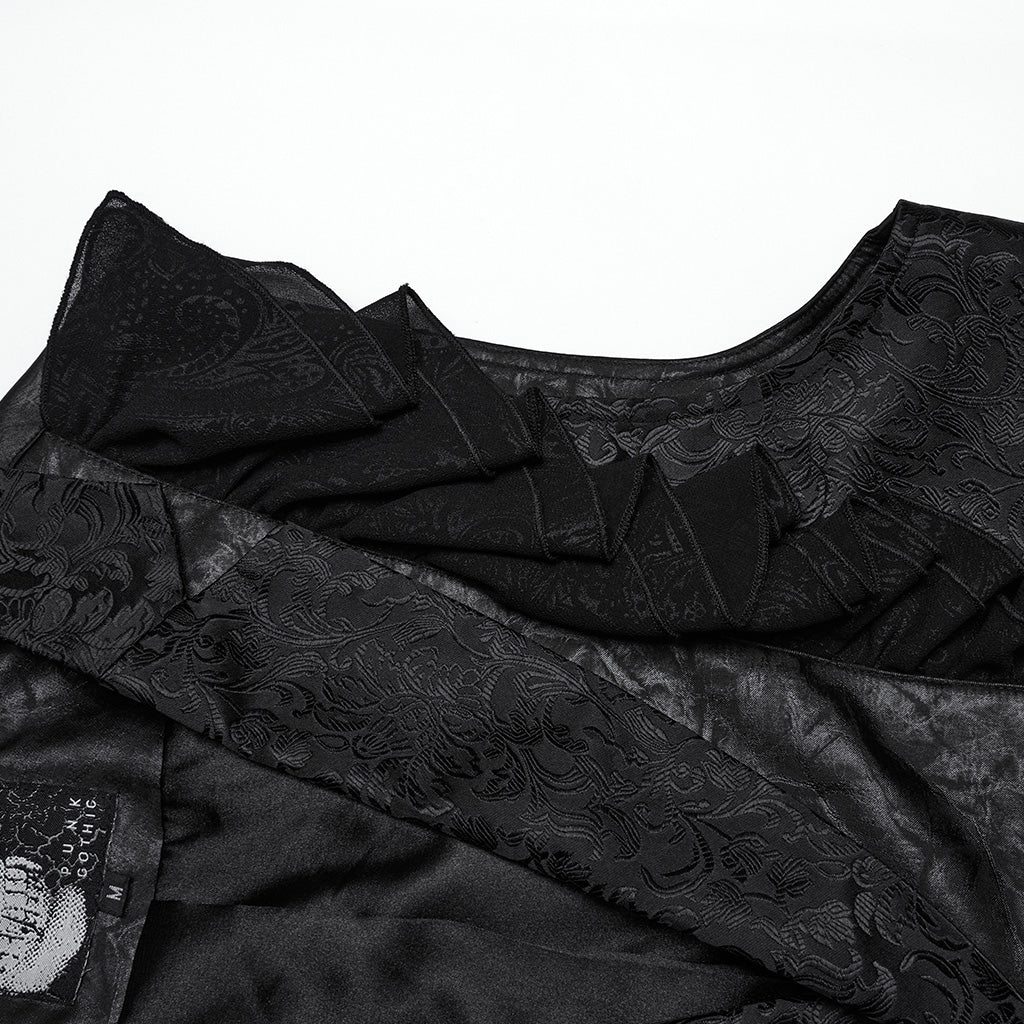 WY-1686MJM Ruffled Brocade Gothic Vest with Buttoned Front Detailing - Image 26