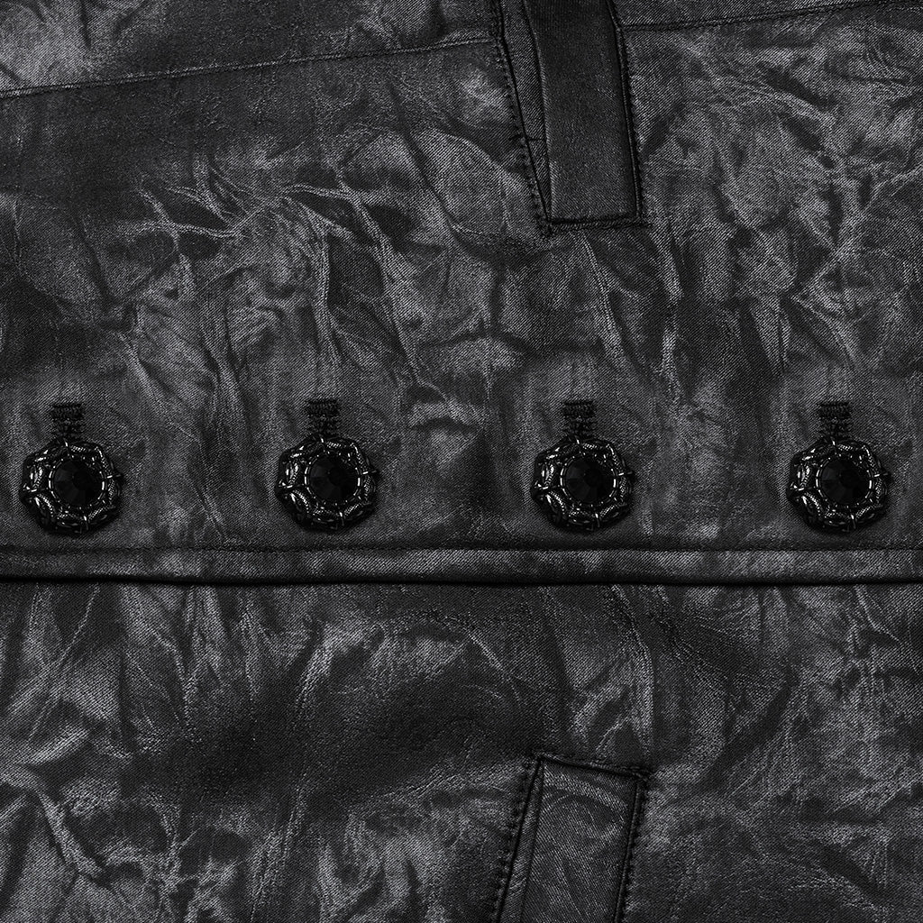 WY-1686MJM Ruffled Brocade Gothic Vest with Buttoned Front Detailing - Image 27