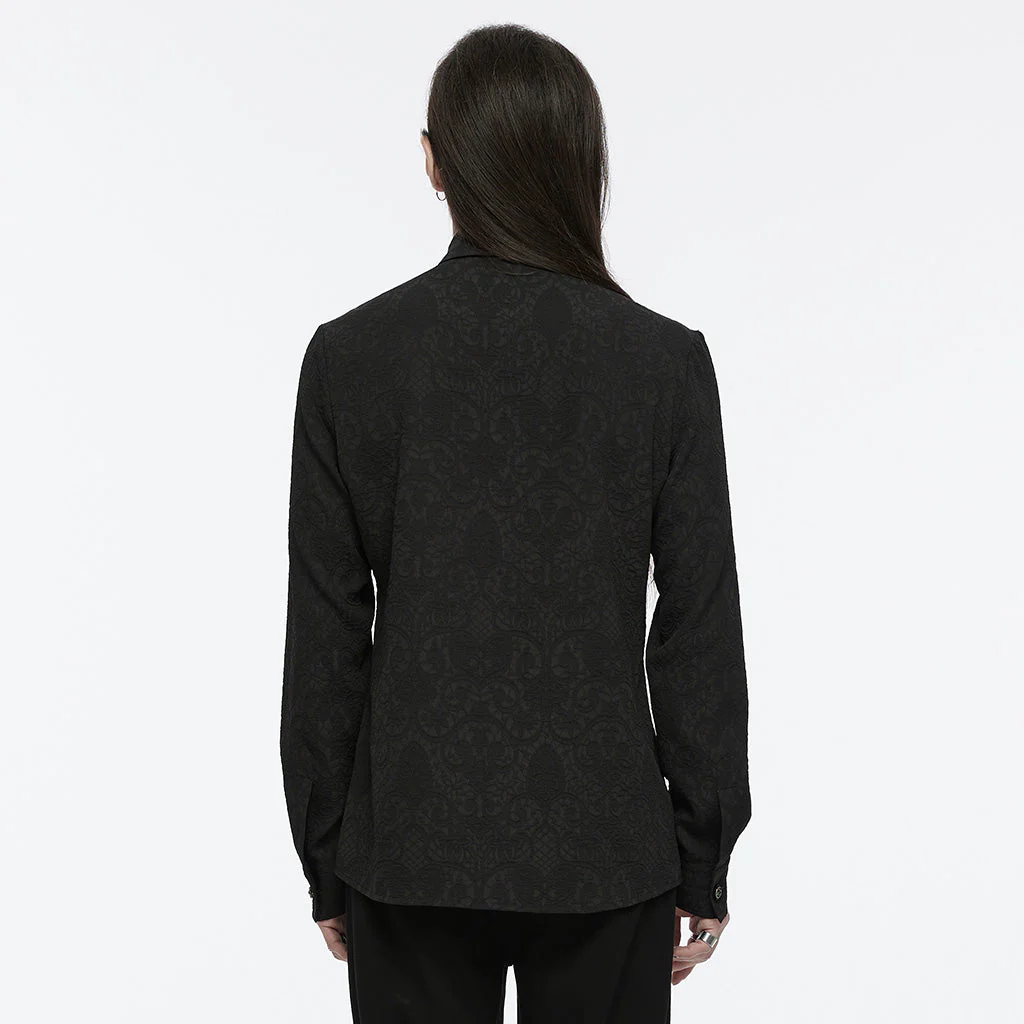 WY-1692CCM Mens Gothic Embroidered Shirt with Lace-Up Front - Image 24