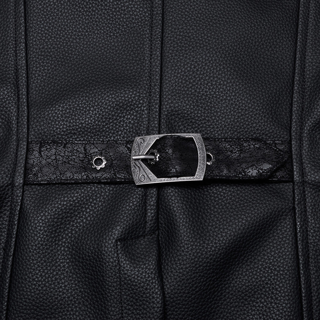 WY-1693MJM Gothic Buckle Strap Leather Texture Vest - Image 30