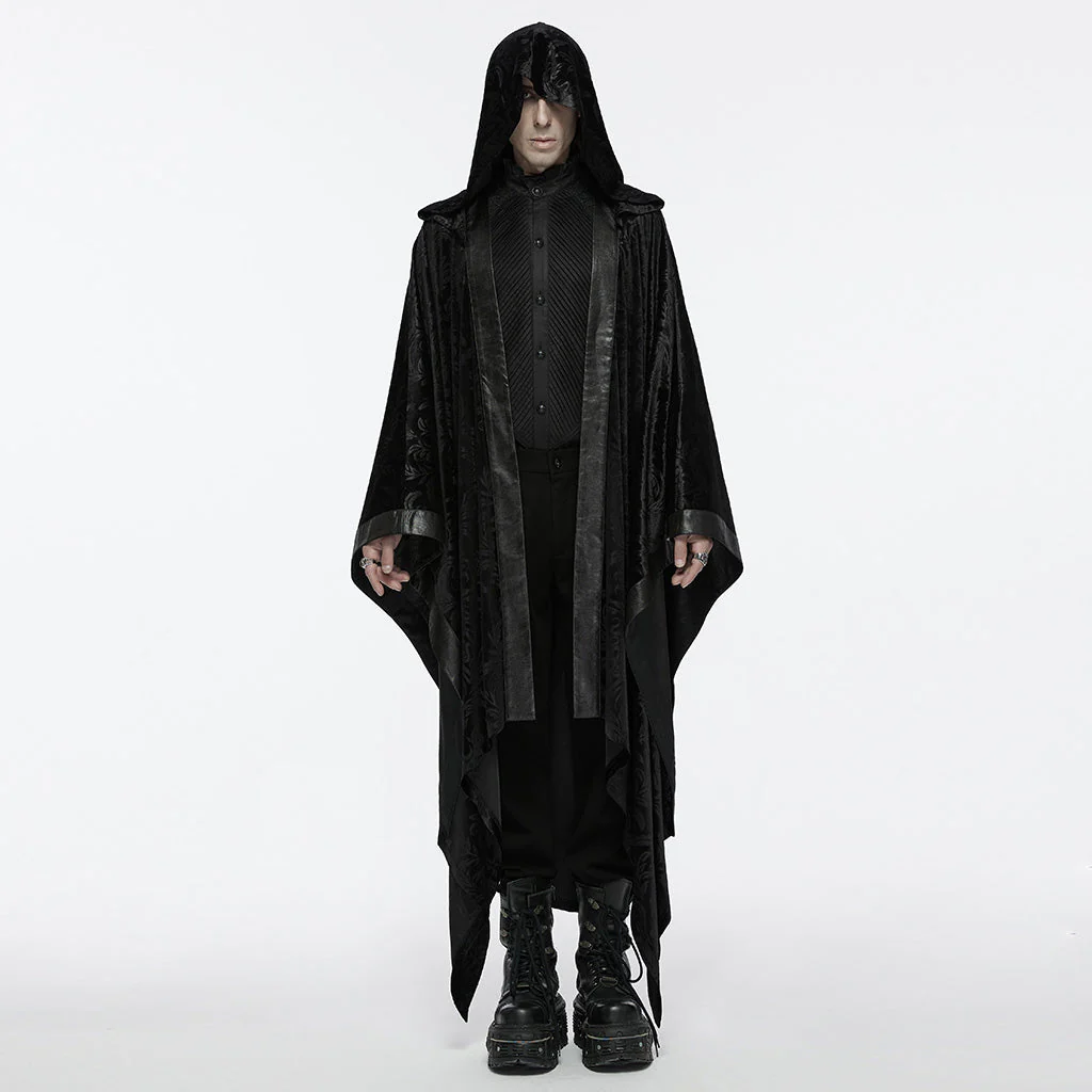 WY-1694DPM Gothic Hooded Cloak Oversized Sleeveless Drape Coat for Men - Image 22