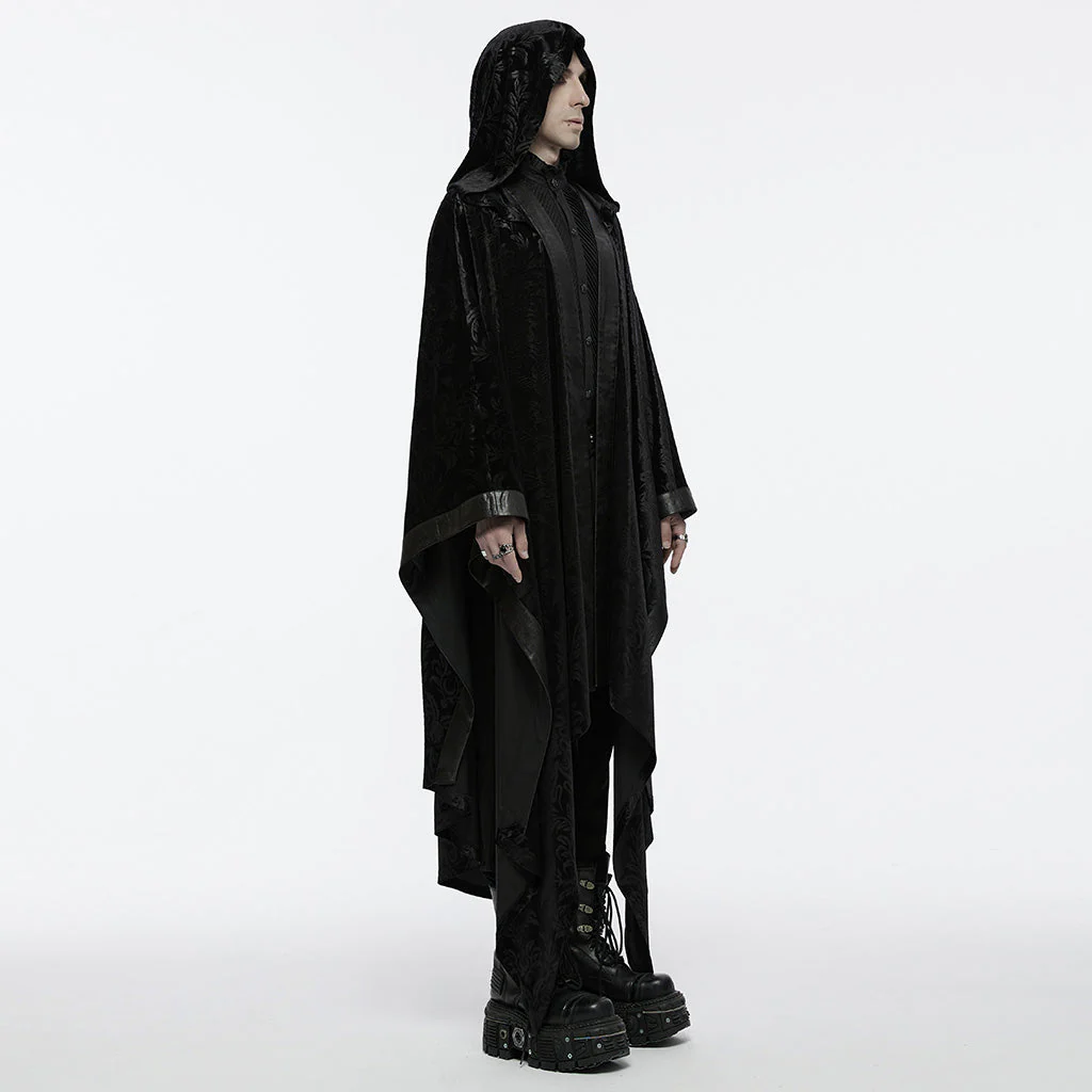 WY-1694DPM Gothic Hooded Cloak Oversized Sleeveless Drape Coat for Men - Image 23