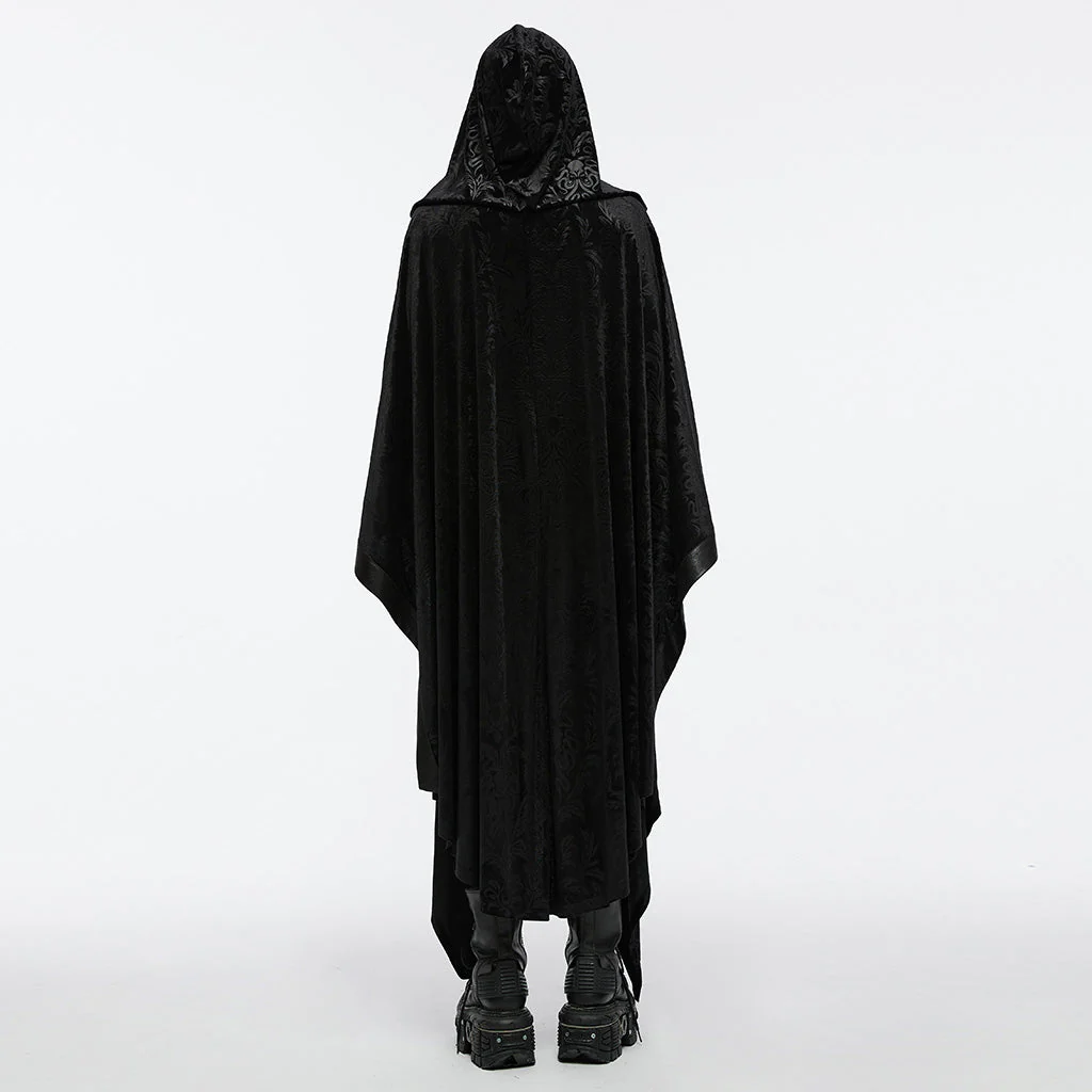 WY-1694DPM Gothic Hooded Cloak Oversized Sleeveless Drape Coat for Men - Image 5