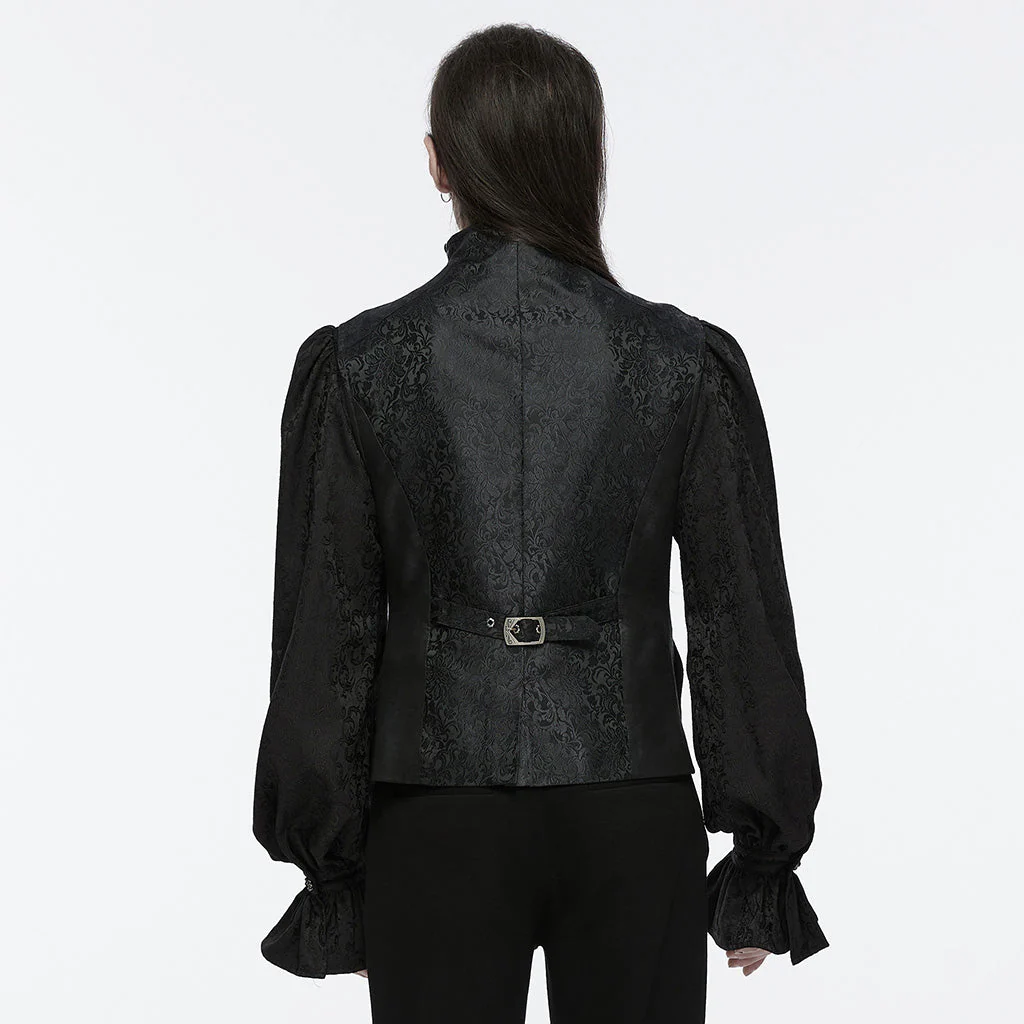 WY-1699MJM Elegant Gothic Embroidered Vest with Leather Corset Accents - Image 25