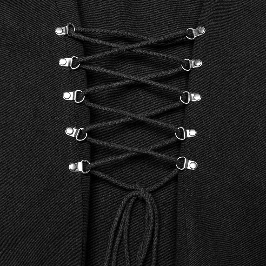 WY-1701MJM Gothic Leather Strapped Mesh Biker Punk Vests Zipper Closure - Image 29
