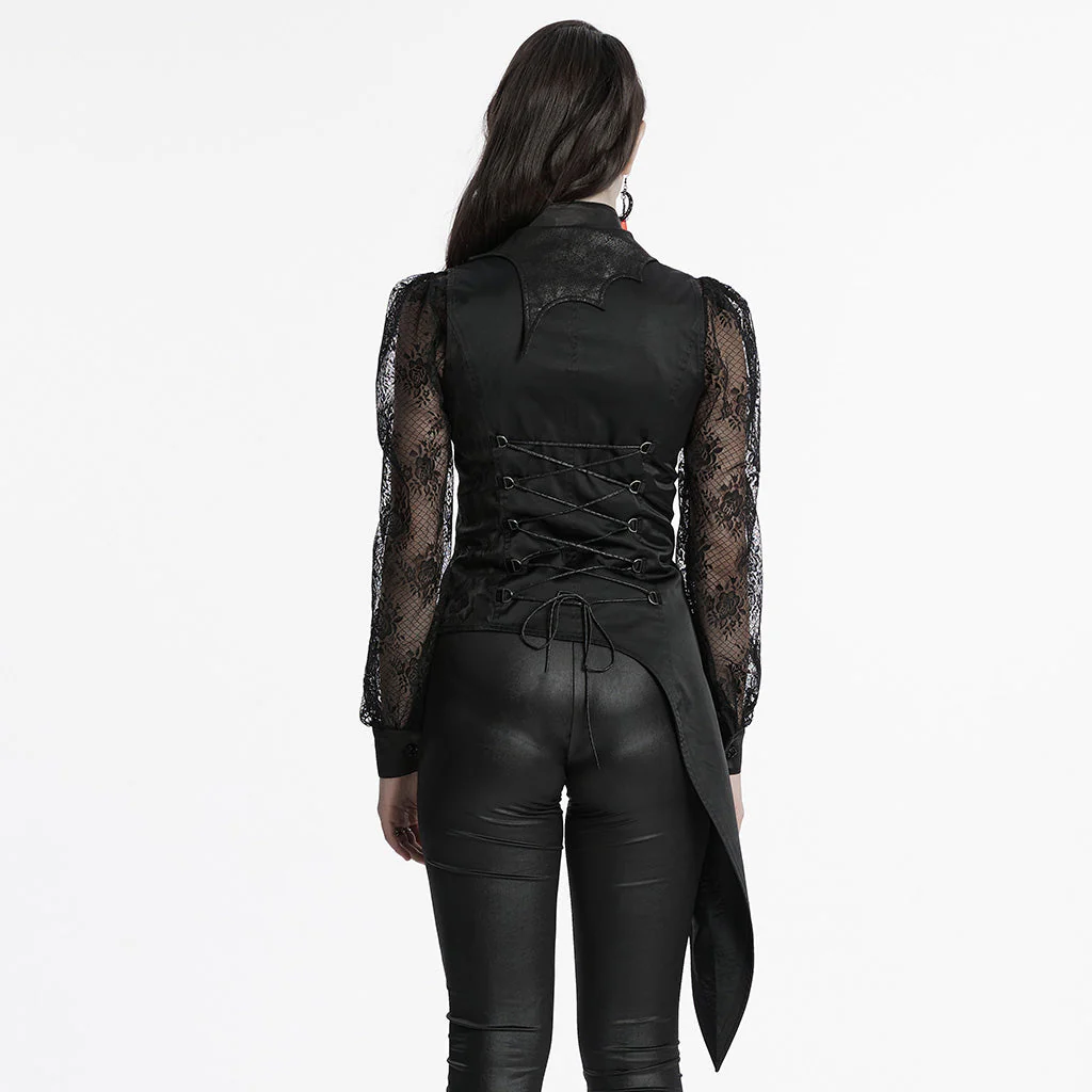 WY-1720MJF Womens Lace Sleeve Tailored Gothic Vest Jacket - Image 22