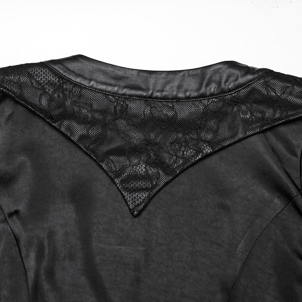 WY-1723XCF Gothic Coat Asymmetrical Hem Lace Buckle Detail Long Sleeve Fashion - Image 30