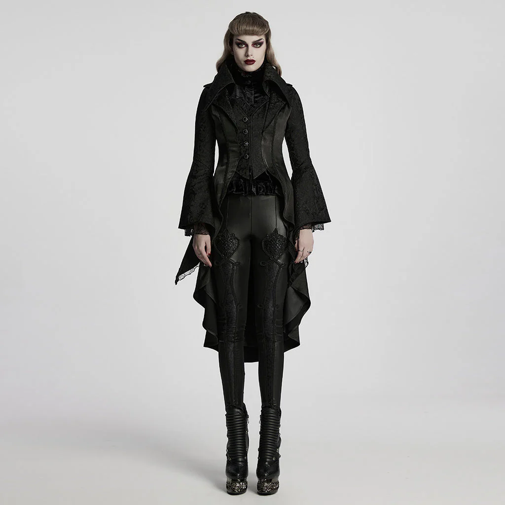 WY-1736XCF Gothic Jacket Victorian Tailcoat Style Long Flared Sleeves - Image 21