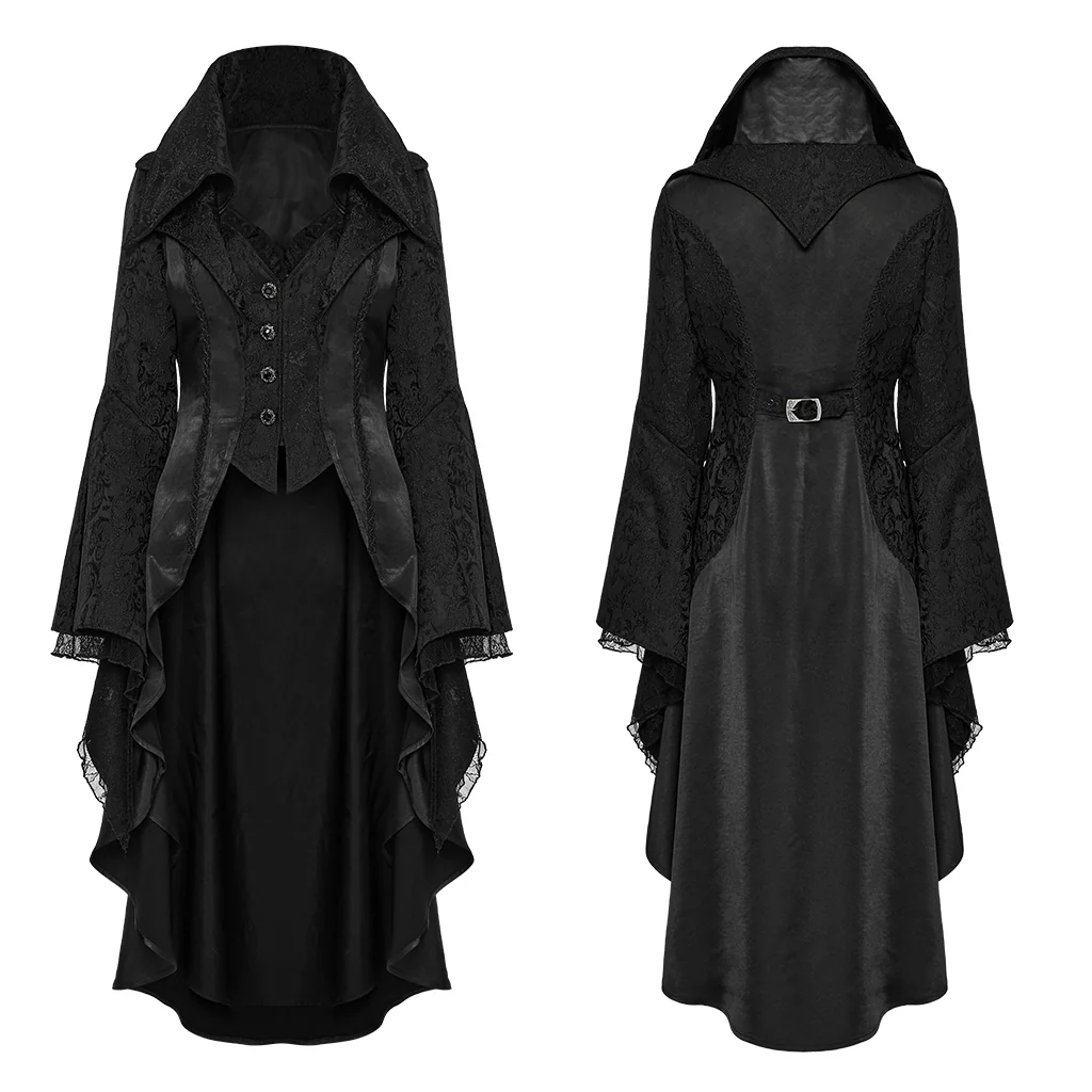 WY-1736XCF Gothic Jacket Victorian Tailcoat Style Long Flared Sleeves - Image 6
