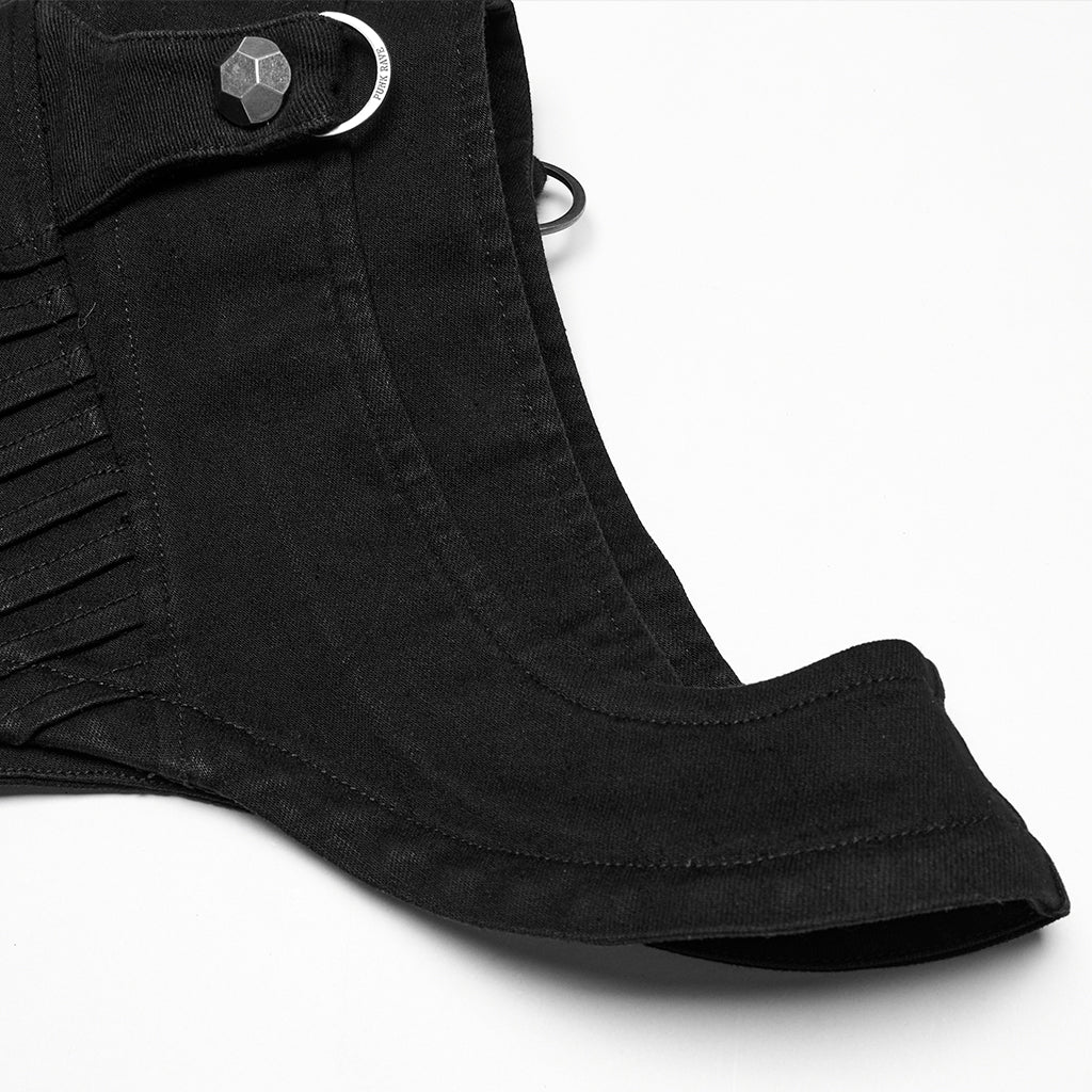 WY-1756MJM Gothic Sleeveless Punk Vests Studded High Collar Zipper Design - Image 10