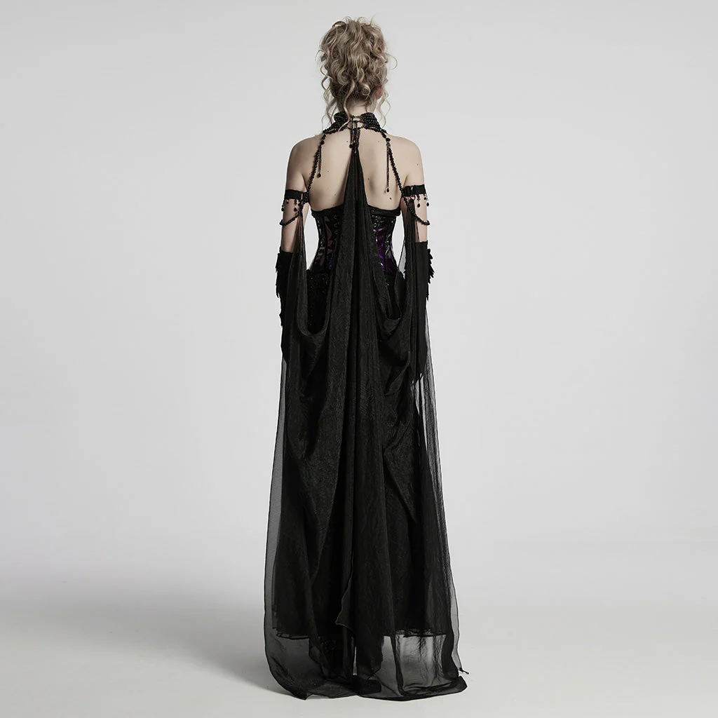 WY-1760DPF Gothic Dress Elegant Red Lace Chiffon Evening Gown - Image 41