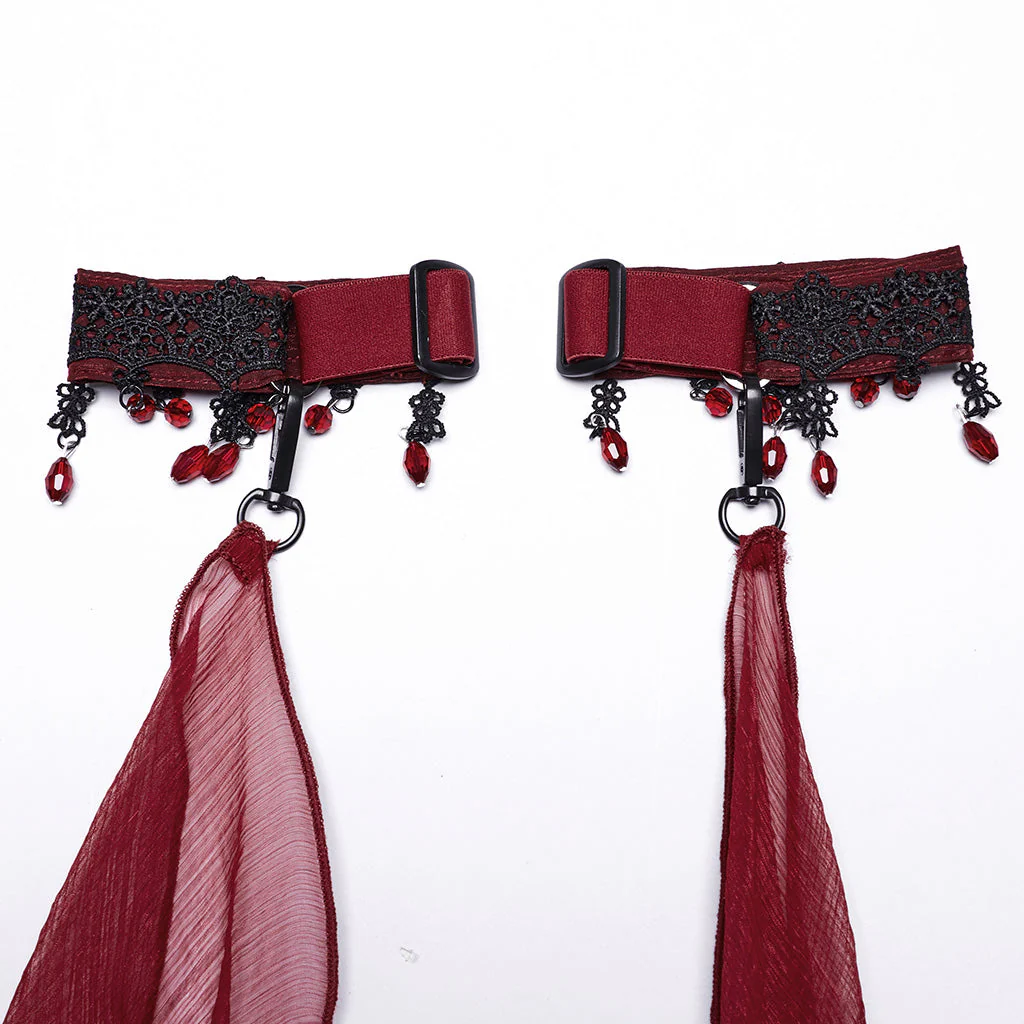 WY-1760DPF Gothic Dress Elegant Red Lace Chiffon Evening Gown - Image 60