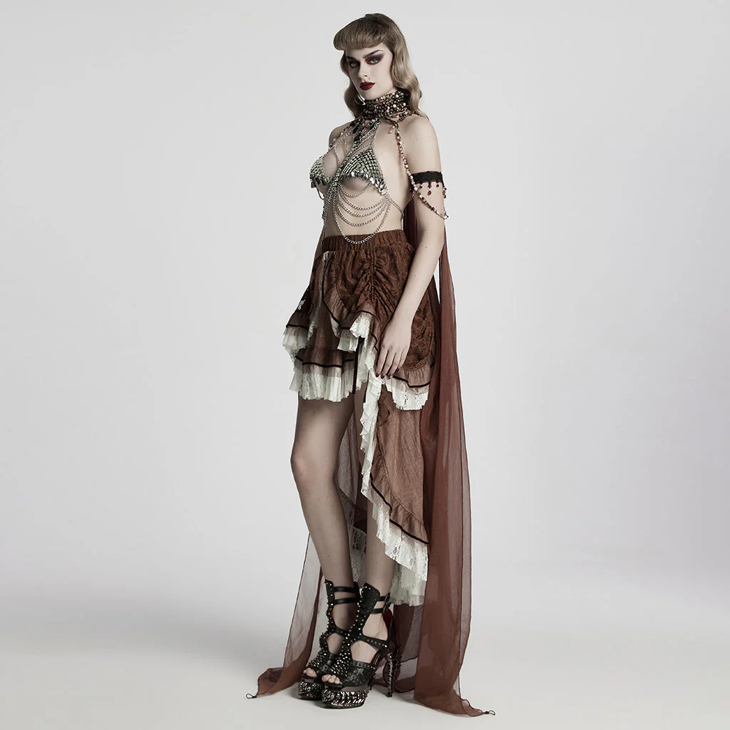 WY-1760DPF Gothic Dress Elegant Red Lace Chiffon Evening Gown - Image 75