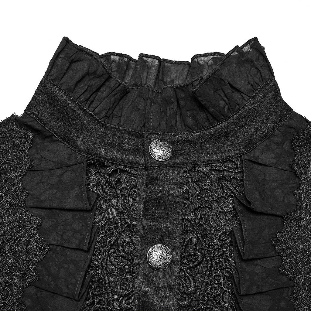 WY-1764CCM Victorian Gothic Shirts Men??????????????????????????¡ì???????????o????????????????????????¡ì??????????????????????????????????¡ì???????????s Ruffled Button Long Sleeve Top - Image 18