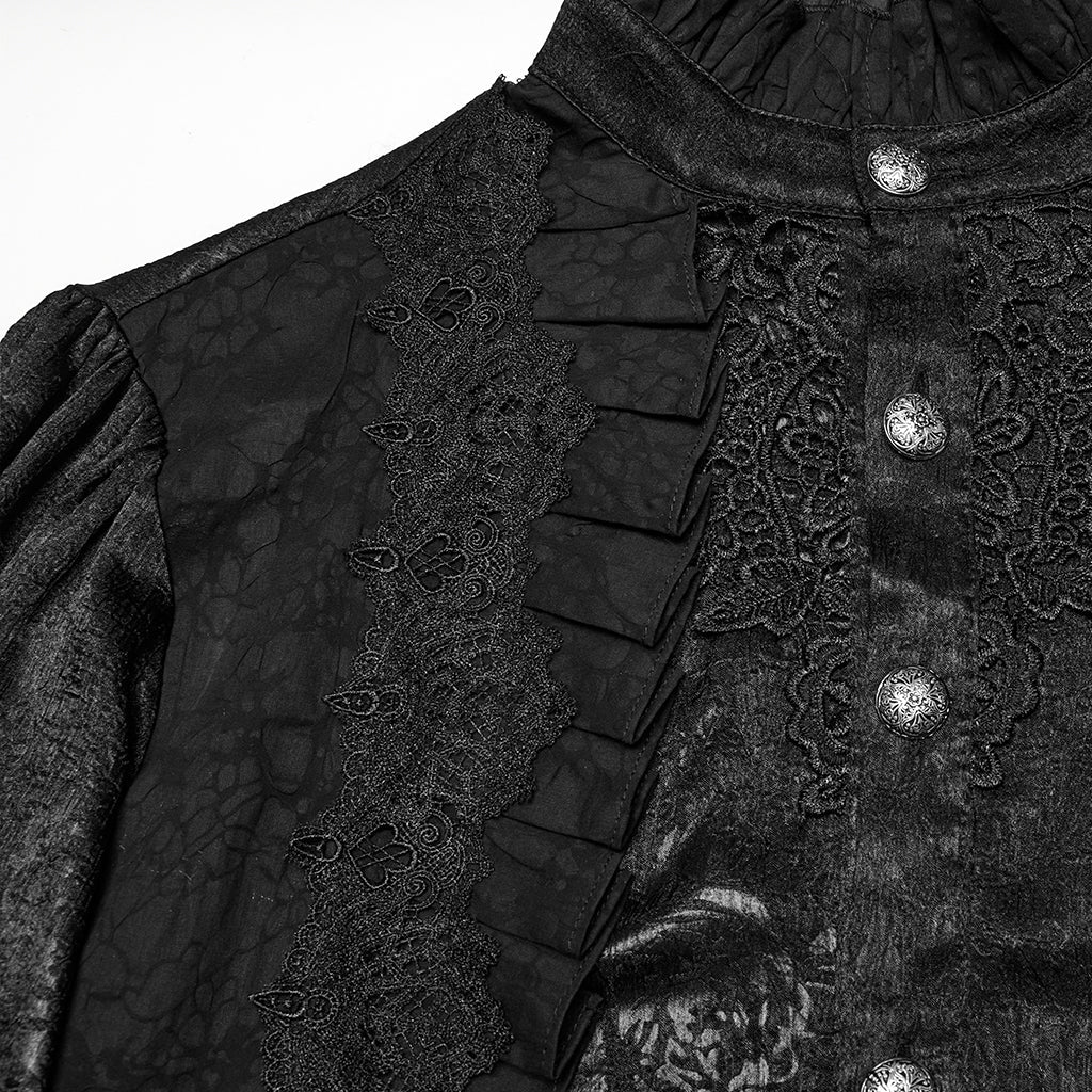 WY-1764CCM Victorian Gothic Shirts Men??????????????????????????¡ì???????????o????????????????????????¡ì??????????????????????????????????¡ì???????????s Ruffled Button Long Sleeve Top - Image 58