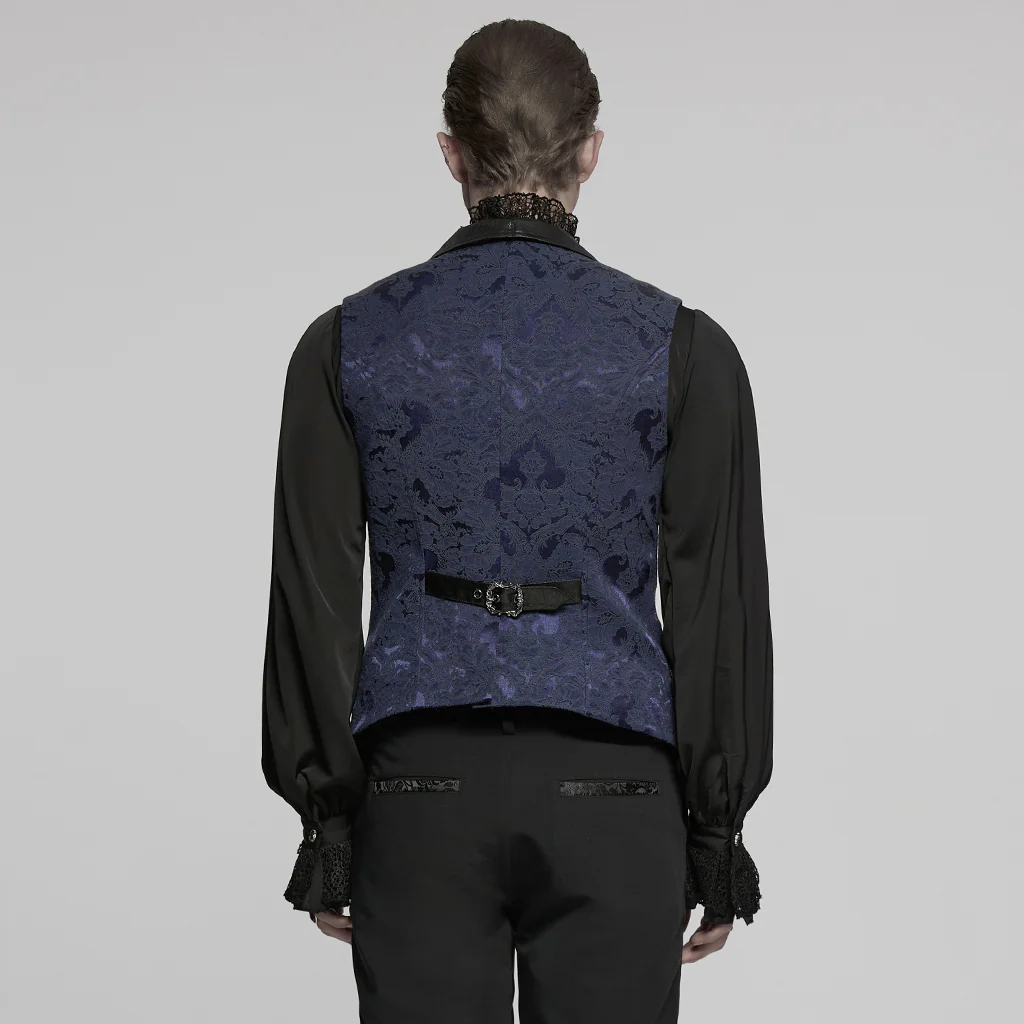 WY-1765MJM Gothic Vest Steampunk Buckle Waistcoat Victorian Brocade Design - Image 24