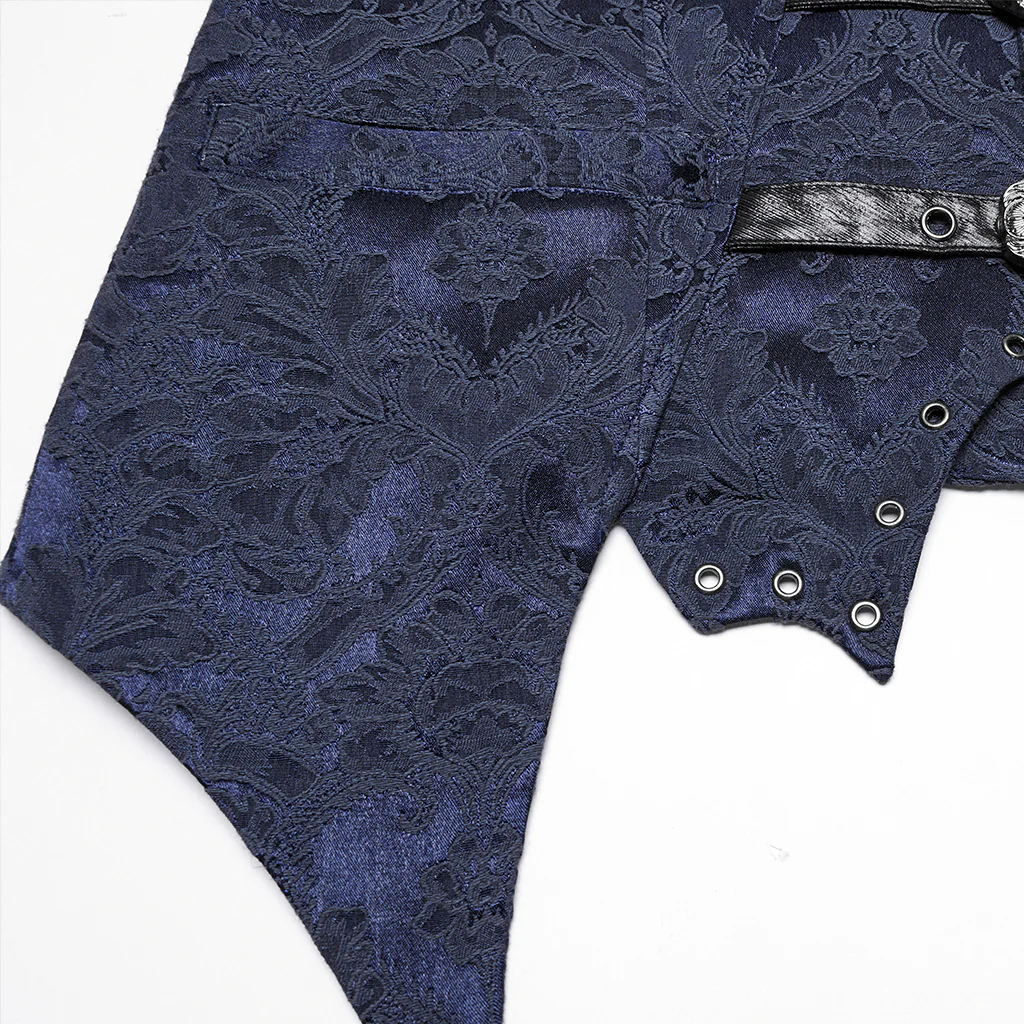 WY-1765MJM Gothic Vest Steampunk Buckle Waistcoat Victorian Brocade Design - Image 29