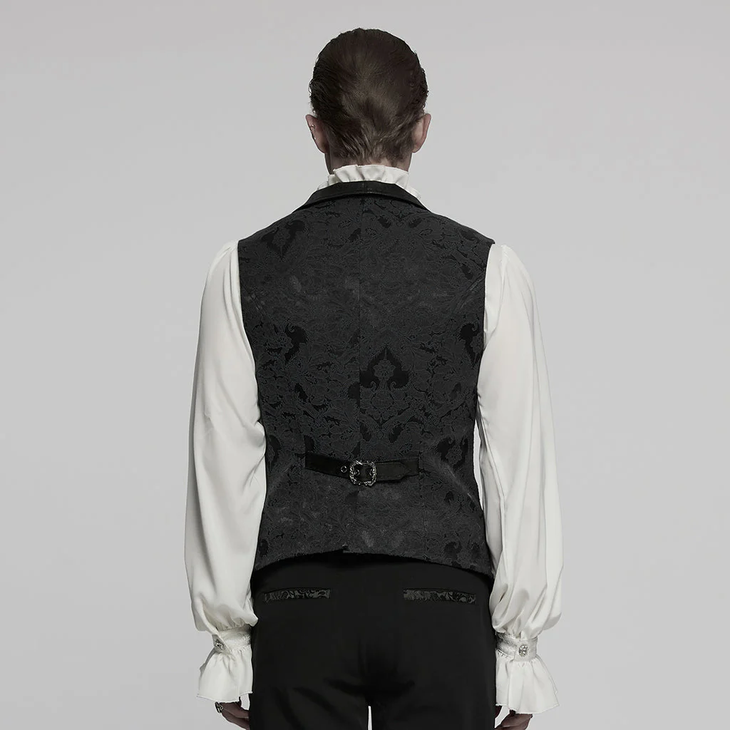 WY-1765MJM Gothic Vest Steampunk Buckle Waistcoat Victorian Brocade Design - Image 33