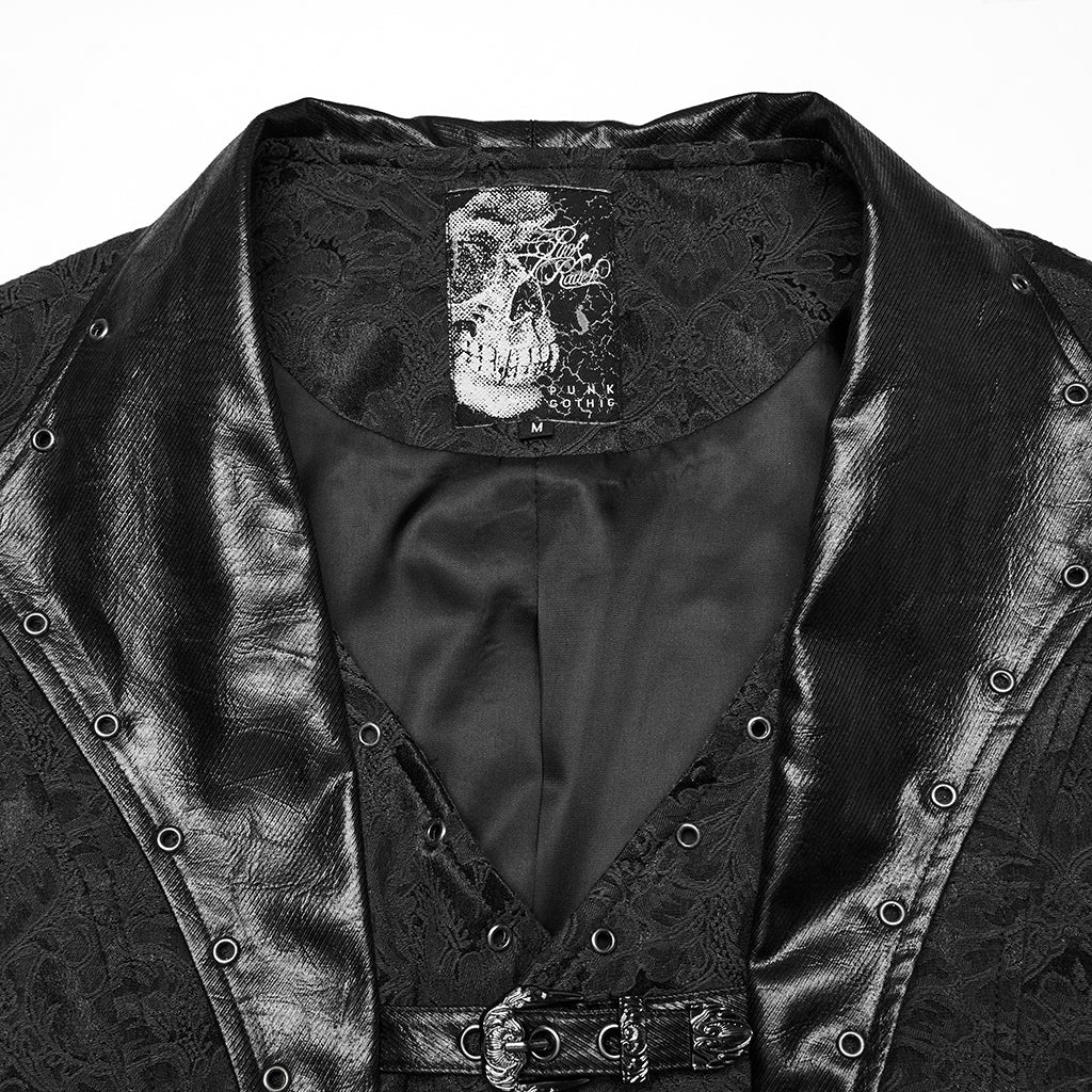 WY-1765MJM Gothic Vest Steampunk Buckle Waistcoat Victorian Brocade Design - Image 36