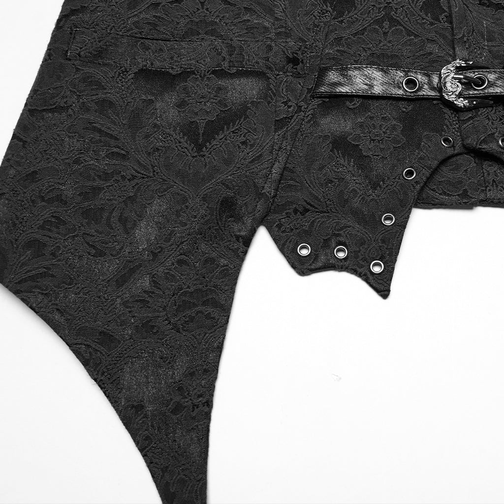 WY-1765MJM Gothic Vest Steampunk Buckle Waistcoat Victorian Brocade Design - Image 38