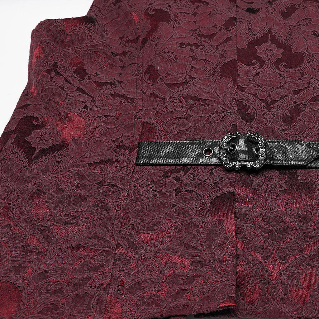 WY-1765MJM Gothic Vest Steampunk Buckle Waistcoat Victorian Brocade Design - Image 68