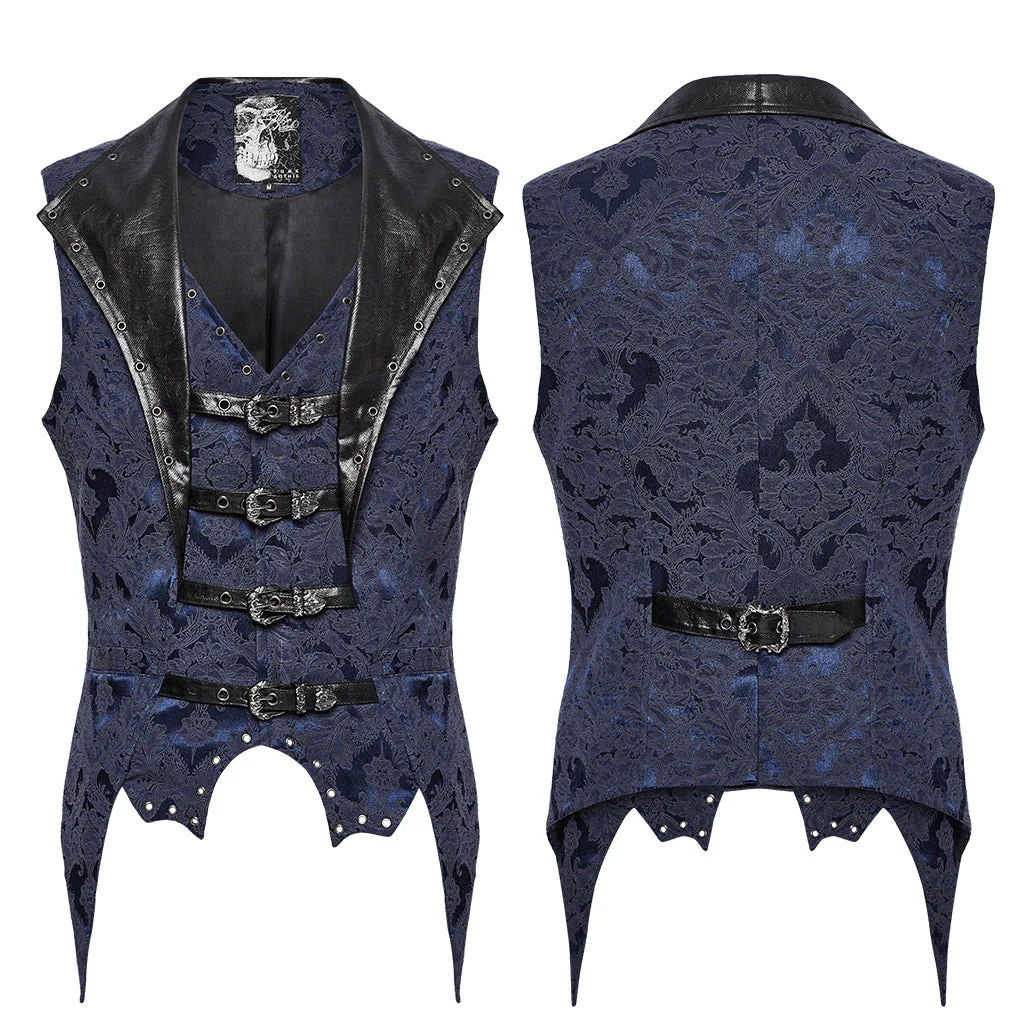 WY-1765MJM Gothic Vest Steampunk Buckle Waistcoat Victorian Brocade Design - Image 82