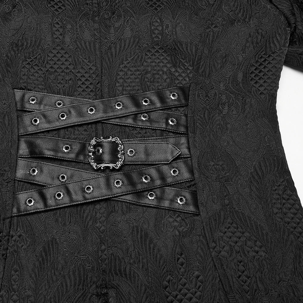 WY-1773XCM Steampunk Victorian Gothic Coat with Ruffled Lapel and Tail Hem - Image 28