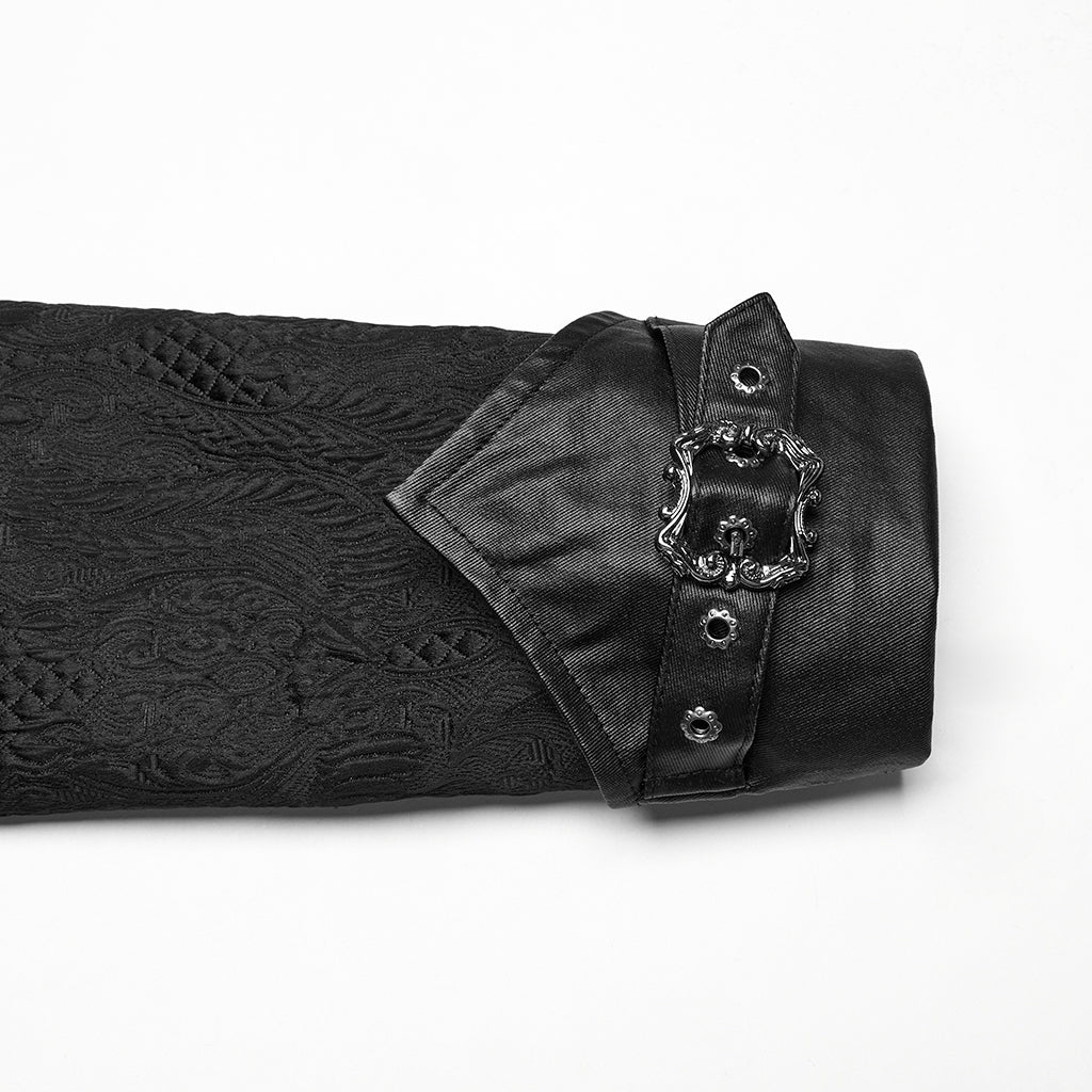 WY-1773XCM Steampunk Victorian Gothic Coat with Ruffled Lapel and Tail Hem - Image 8