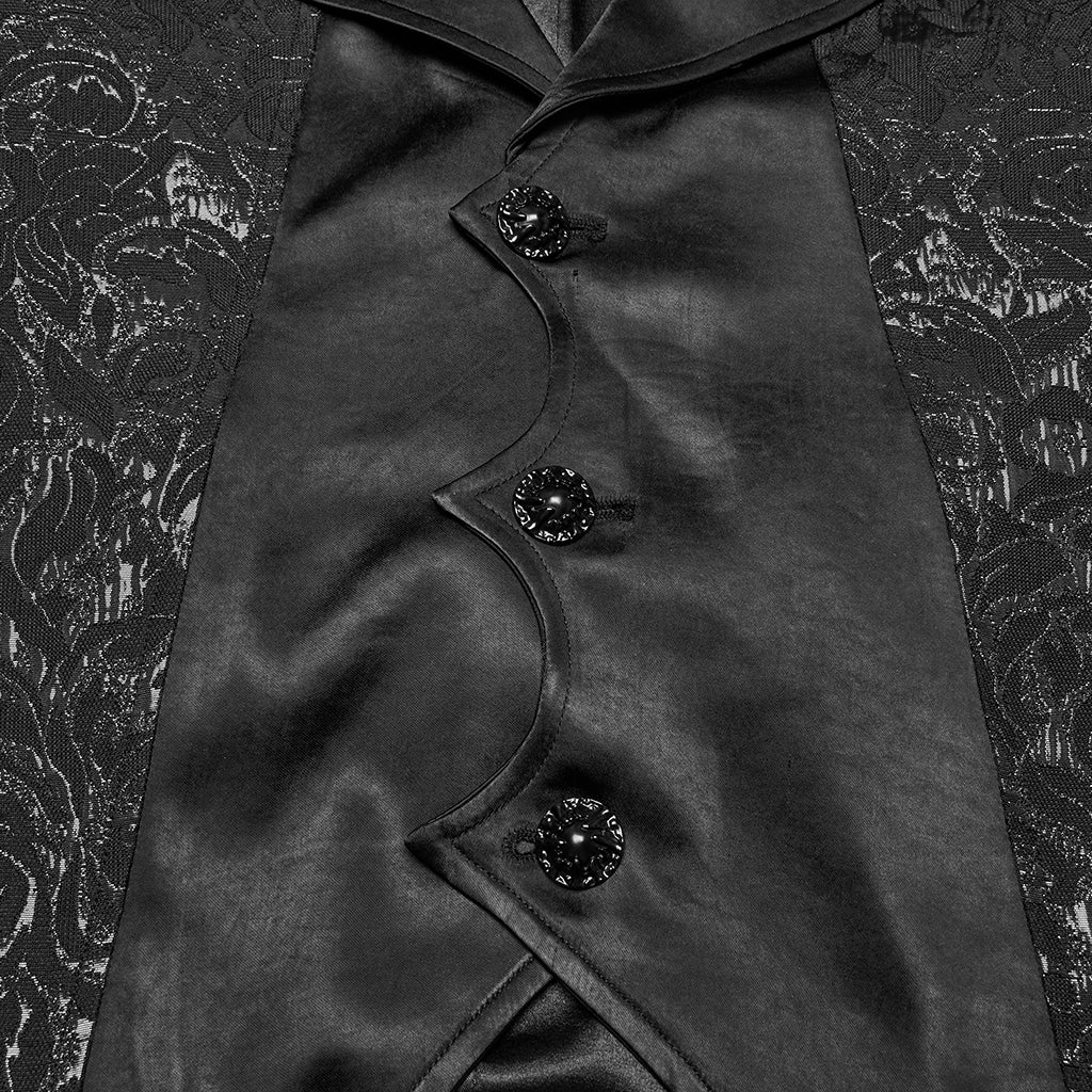 WY-1775MJM Mens Steampunk Gothic Vest with Lace and Statement Collar - Image 18