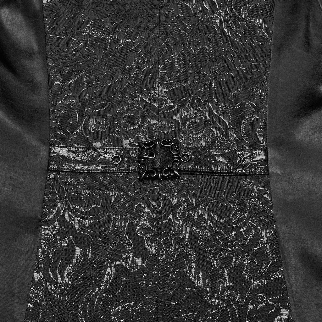WY-1775MJM Mens Steampunk Gothic Vest with Lace and Statement Collar - Image 20