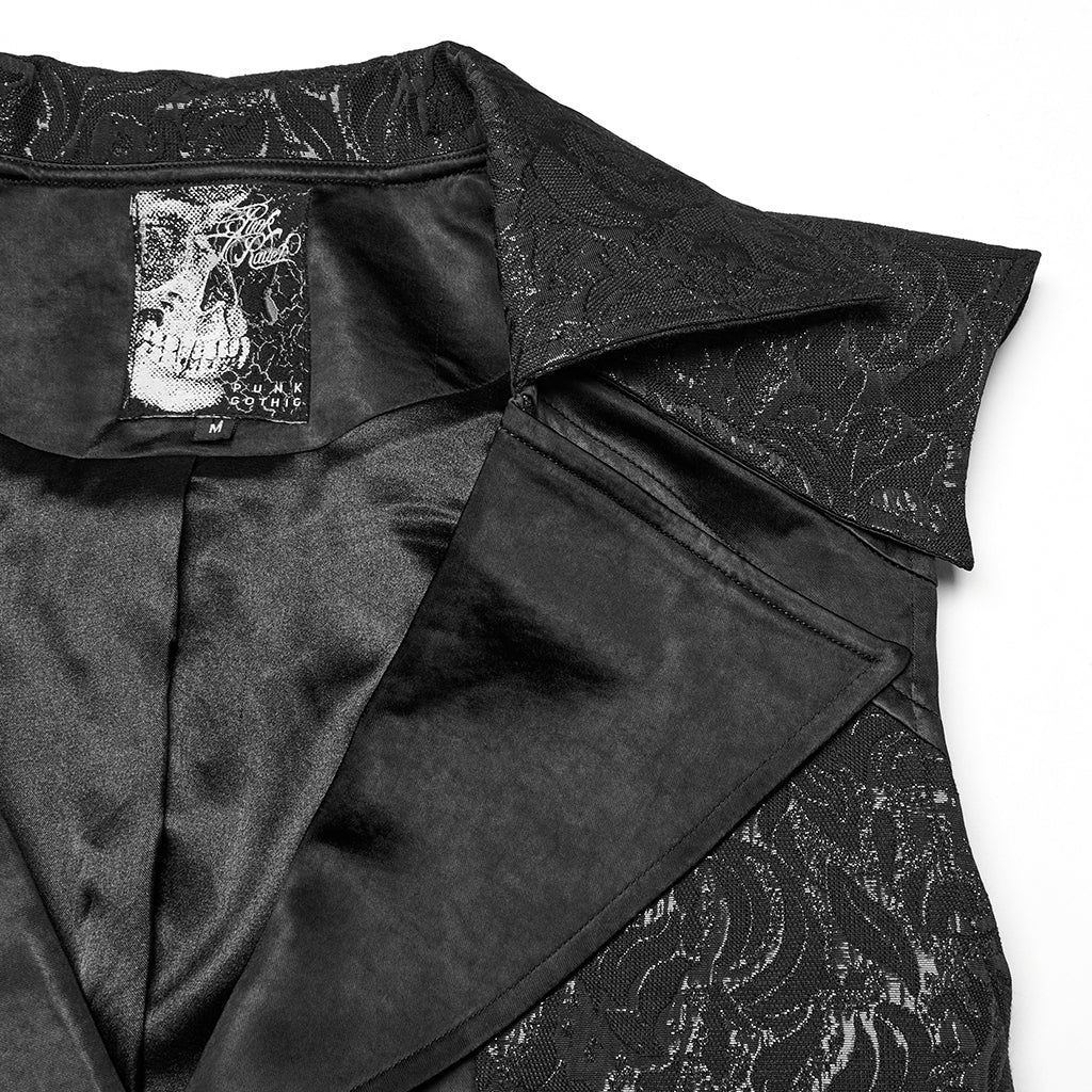 WY-1775MJM Mens Steampunk Gothic Vest with Lace and Statement Collar - Image 7