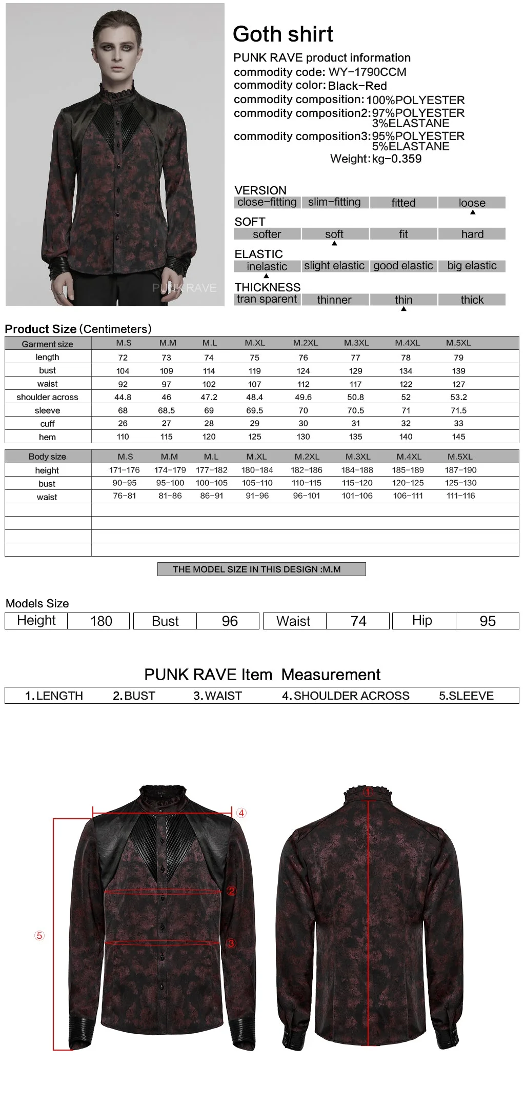 WY-1790CCM Gothic Shirts Men Jacquard Lace Collar Dark Green Design - Image 38