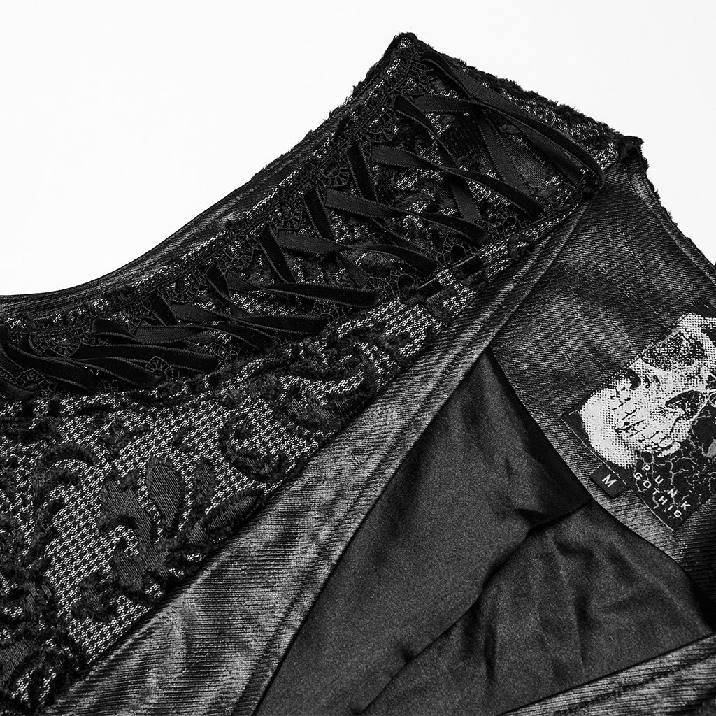WY-1793MJM Mens Gothic Vest Embroidered Lace Button Up Vintage Style - Image 7