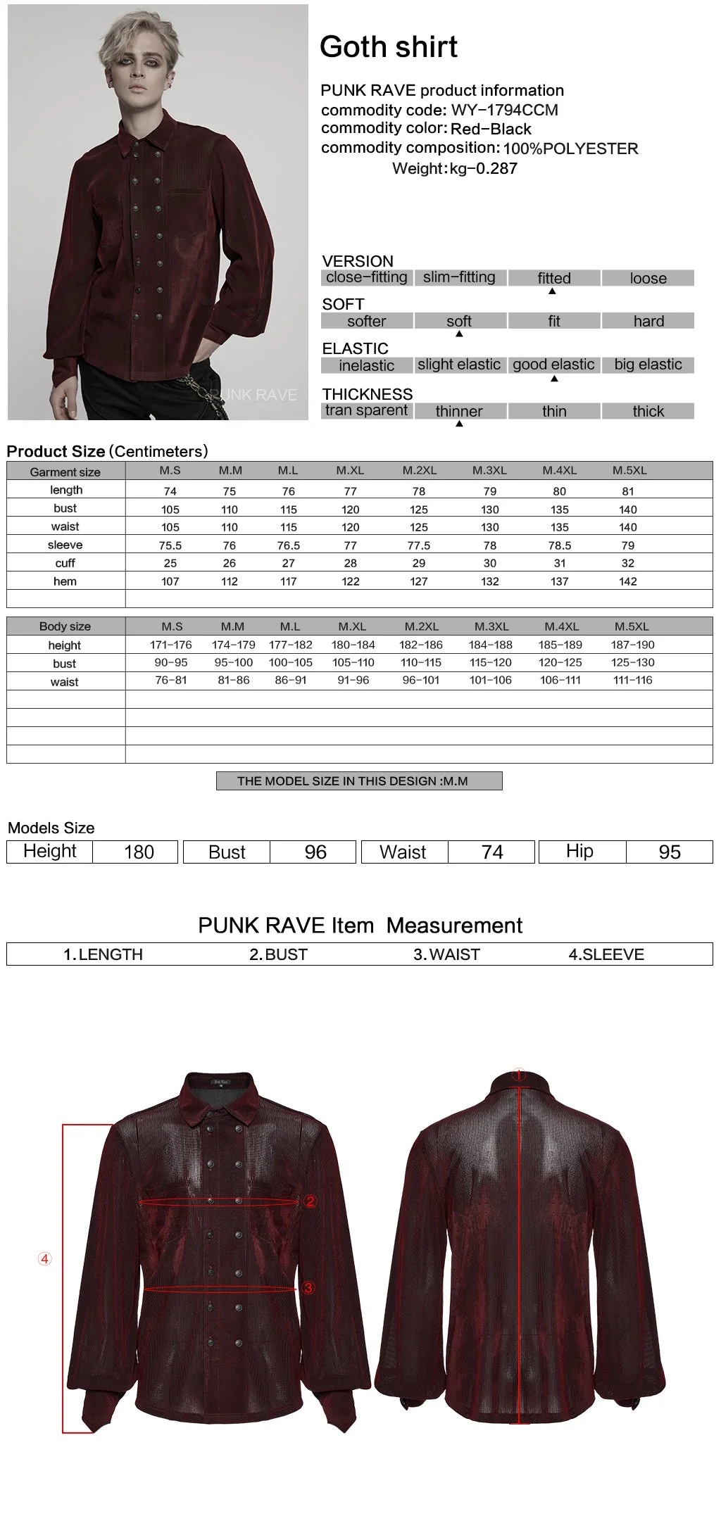 WY-1794CCM Mens Gothic Velvet Double Breasted Burgundy Shirt Trendy - Image 39