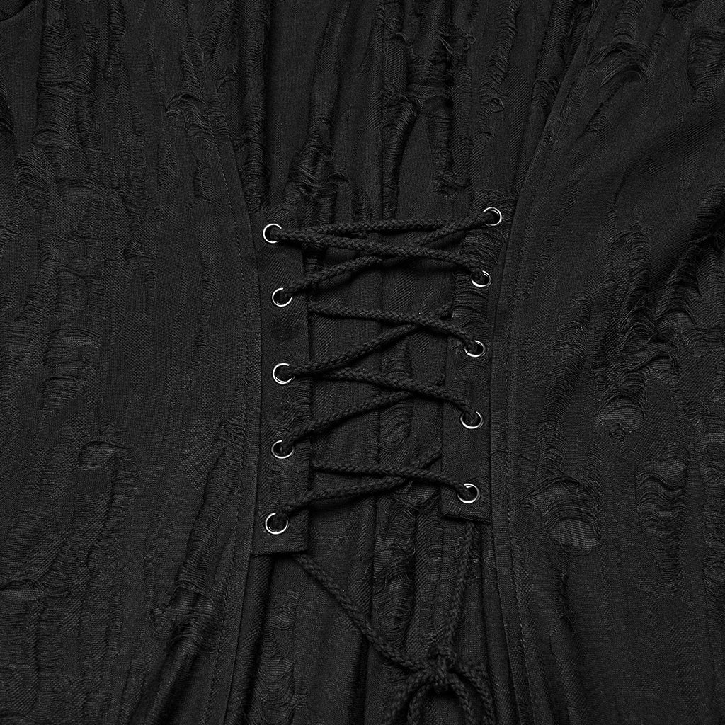 WY-1795XCM Mens Gothic Jacket Hooded Long Trench Coat with Chains - Image 30