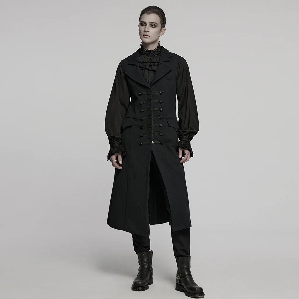 WY-1799MJM Gothic Vest Long Tailcoat Sleek Dark Victorian Design
