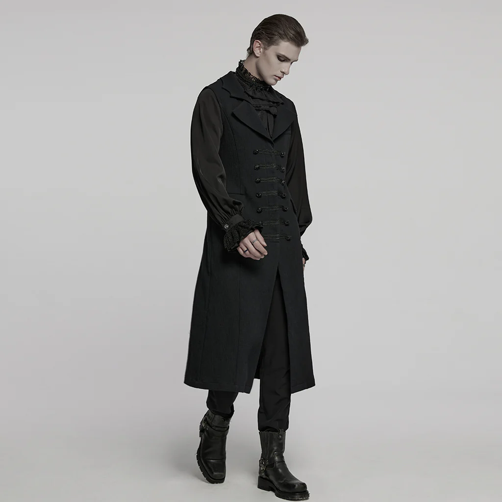 WY-1799MJM Gothic Vest Long Tailcoat Sleek Dark Victorian Design - Image 3
