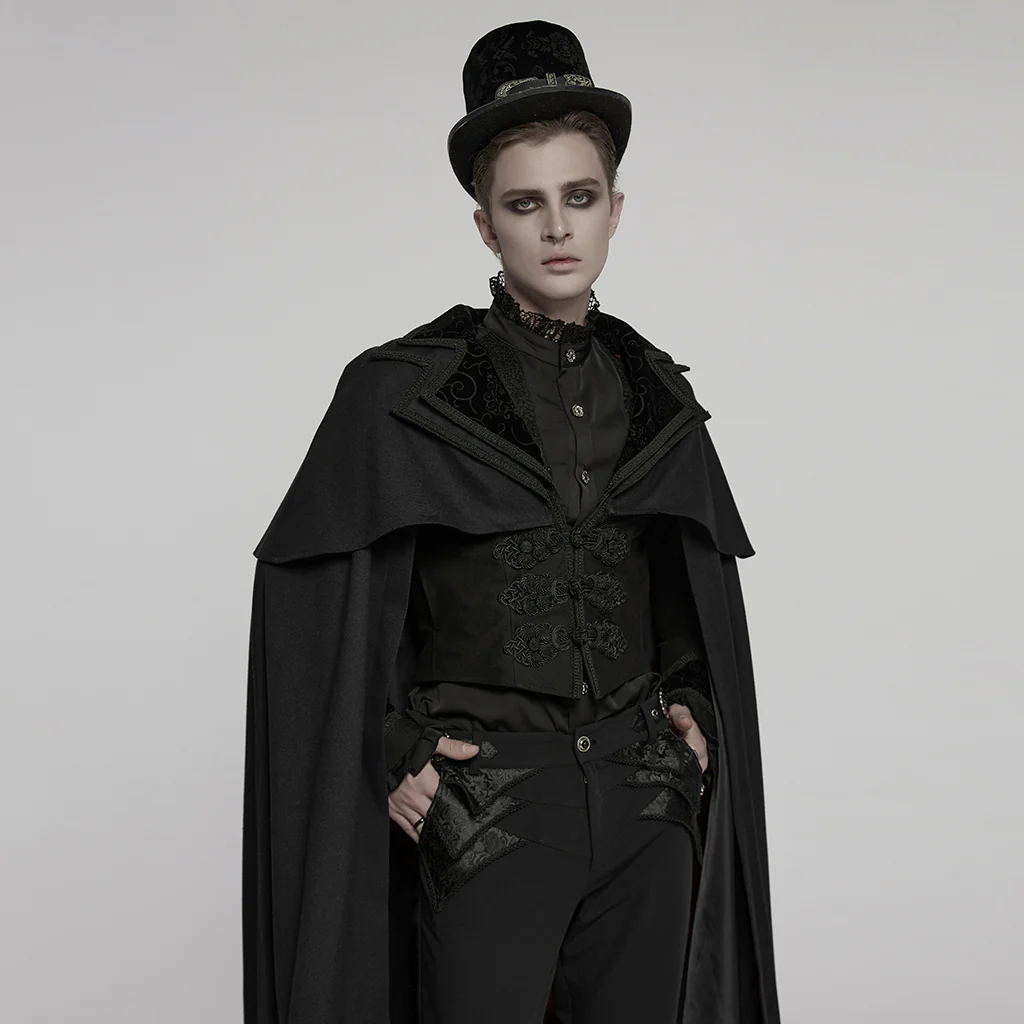 WY-1810DPM Vintage Gothic Coat Victorian Steampunk Full-Length Cloak - Image 5
