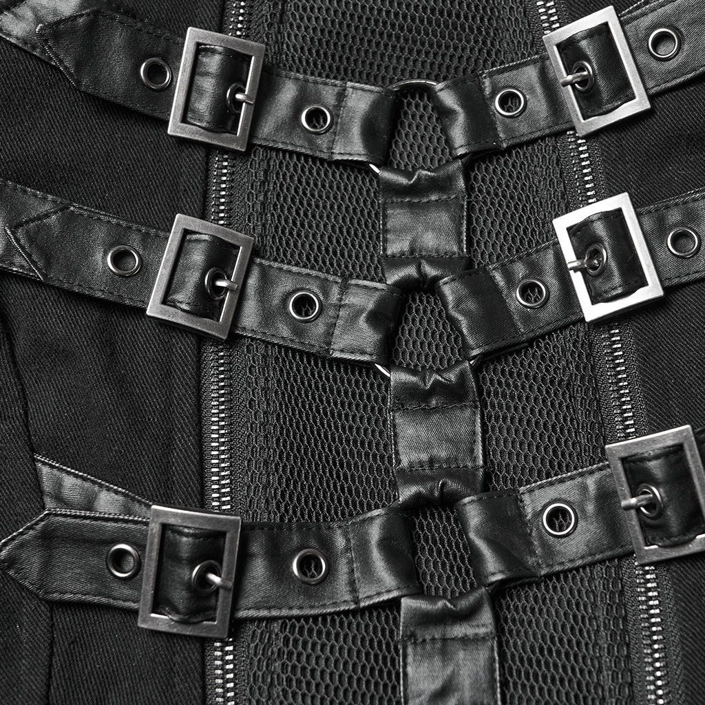 WY-1814XCF Steampunk Buckle Strap Long Gothic Punk Coat Retro Style - Image 8