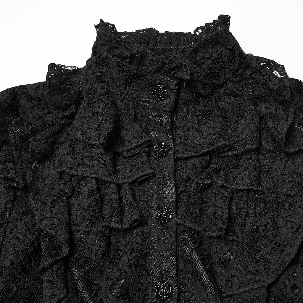 WY-1820CCF Victorian Gothic Shirt Lace Ruffled Corset Design - Image 7