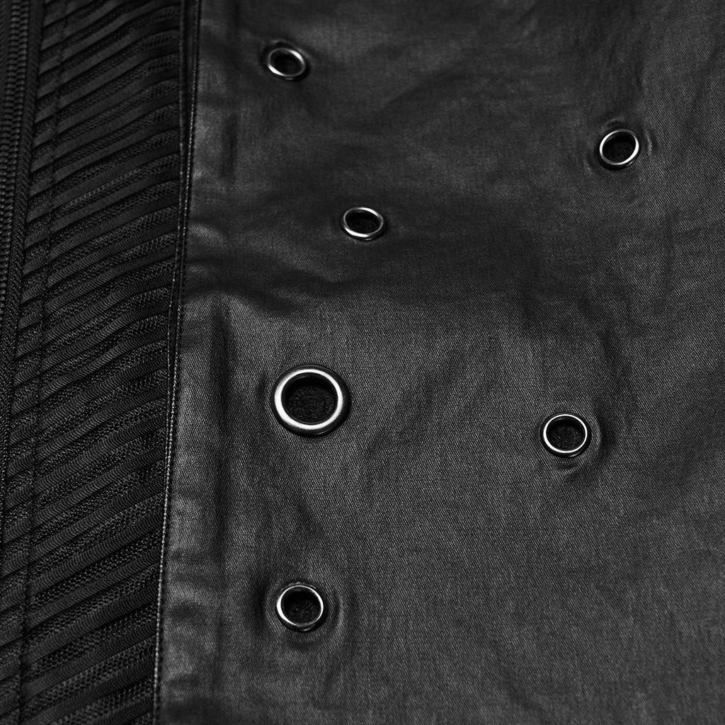 WY-1848XDM Mens Steampunk Leather Punk Jacket with Rivet Detailing - Image 10
