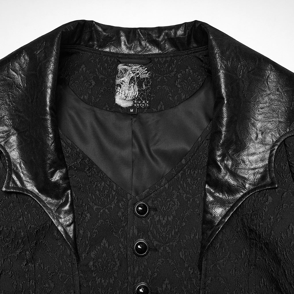 WY-1850XCM Mens Victorian Gothic Coat Lace-Up Long Trench Jacket - Image 17