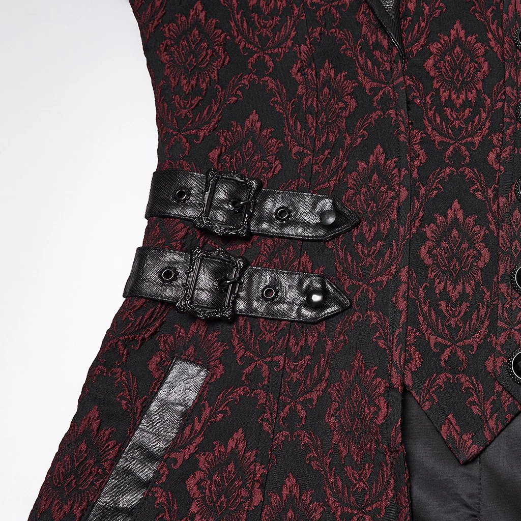 WY-1850XCM Mens Victorian Gothic Coat Lace-Up Long Trench Jacket - Image 8