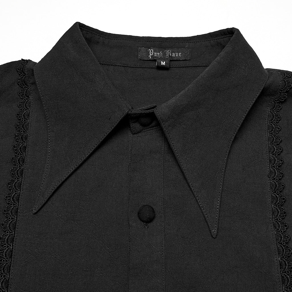 WY-1855CCM Mens Gothic Shirts Victorian Ruffled Long Sleeve Dress Shirt - Image 18