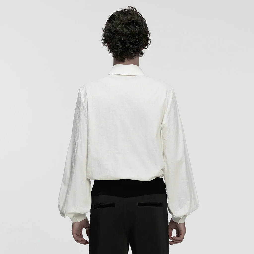 WY-1855CCM Mens Gothic Shirts Victorian Ruffled Long Sleeve Dress Shirt - Image 4
