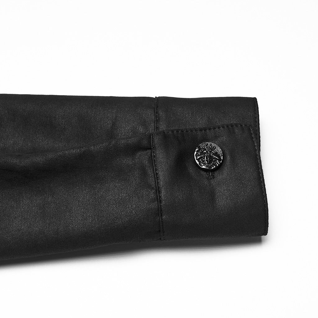WY-1857CCM Edgy Rivet Long Sleeve Black Punk Shirts Design - Image 10