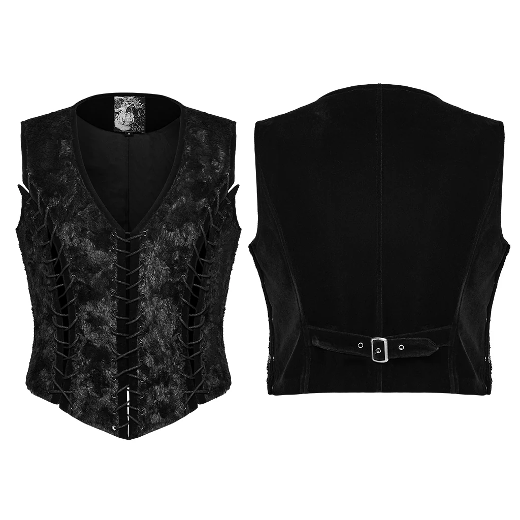 WY-1867MJM Gothic Vest Victorian Lace-Up Brocade Long Sleeve Jacket - Image 6