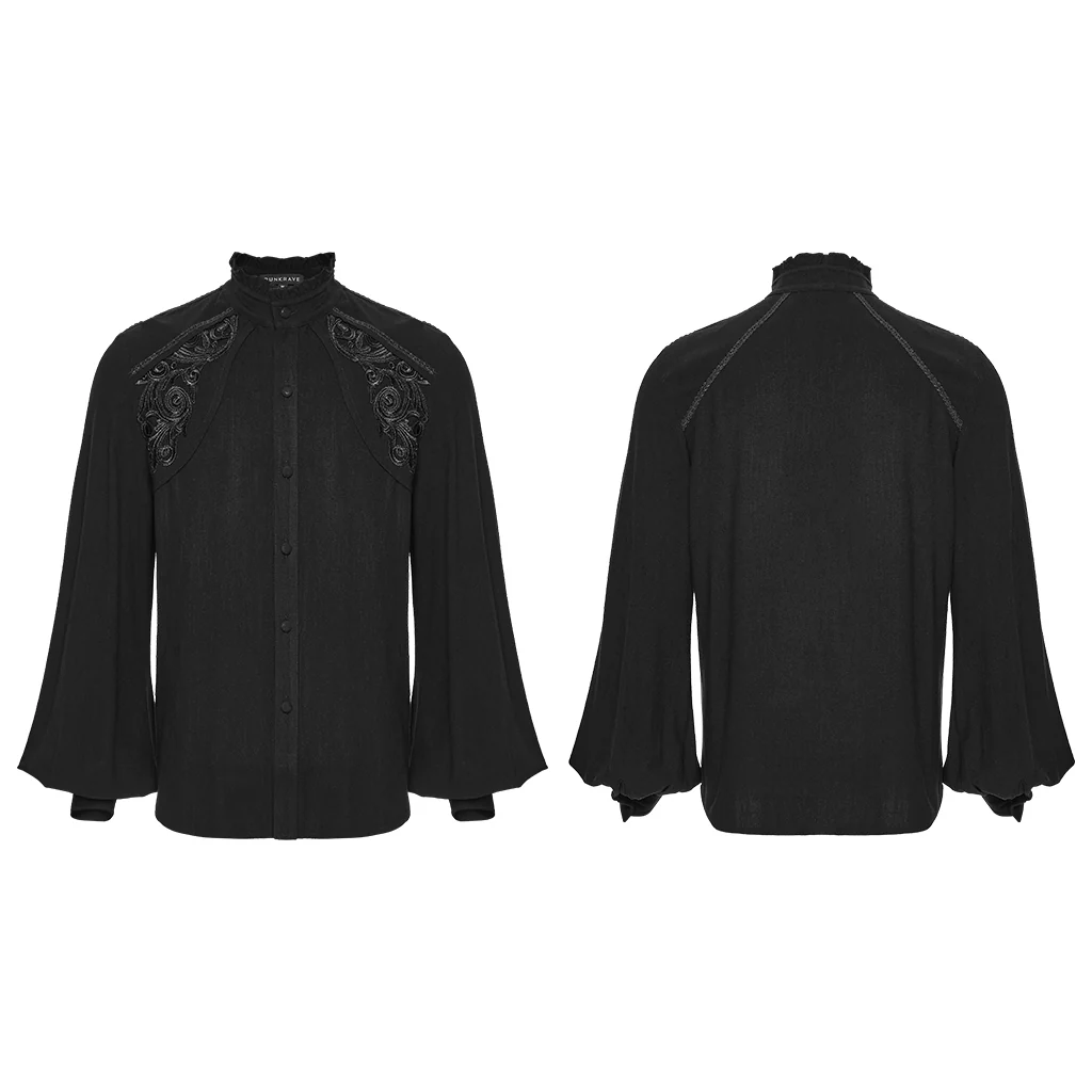 WY-1875CCM Elegant Victorian Gothic Shirts with Intricate Embroidered Details - Image 16